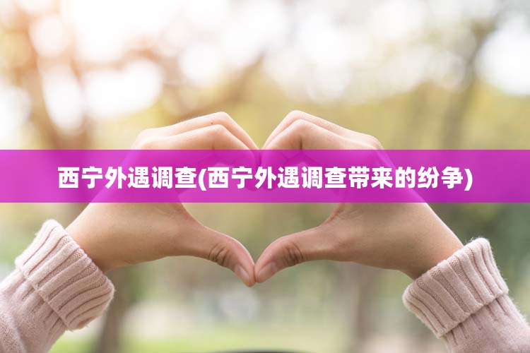 西宁外遇调查(西宁外遇调查带来的纷争)