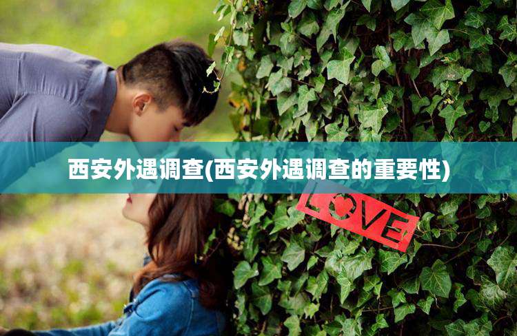 西安外遇调查(西安外遇调查的重要性)