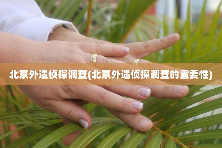 北京外遇侦探调查(北京外遇侦探调查的重要性)