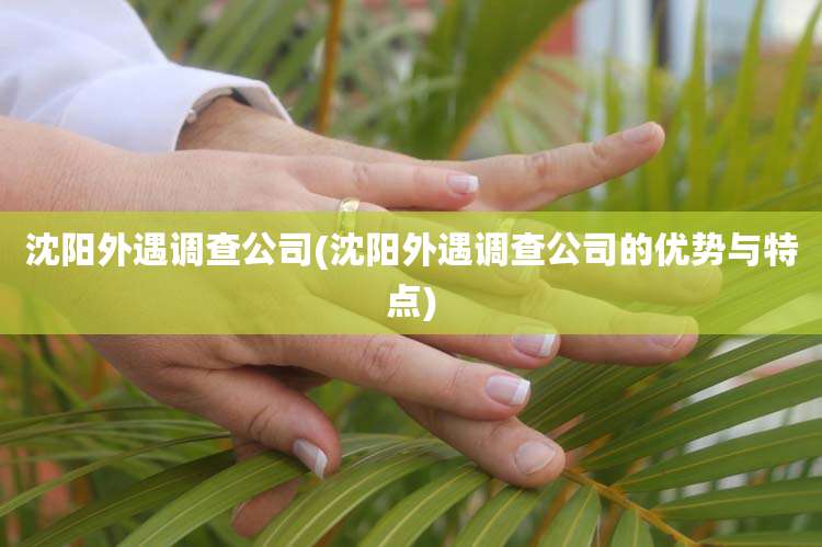 沈阳外遇调查公司(沈阳外遇调查公司的优势与特点)