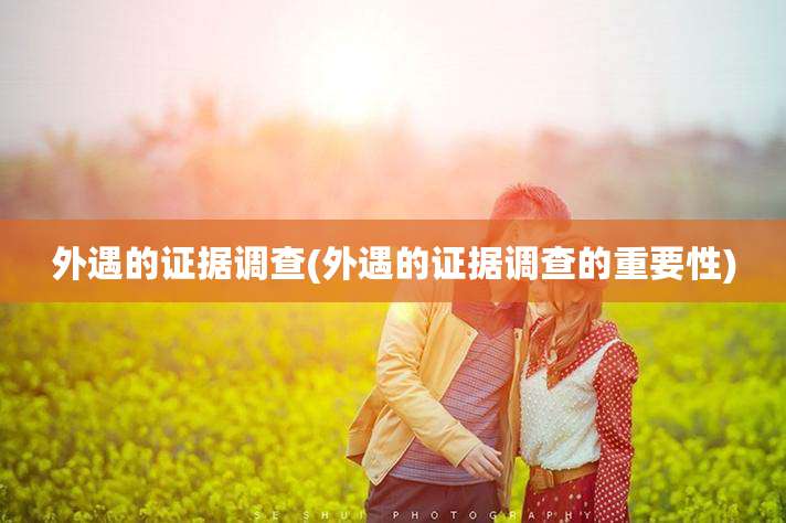 外遇的证据调查(外遇的证据调查的重要性)