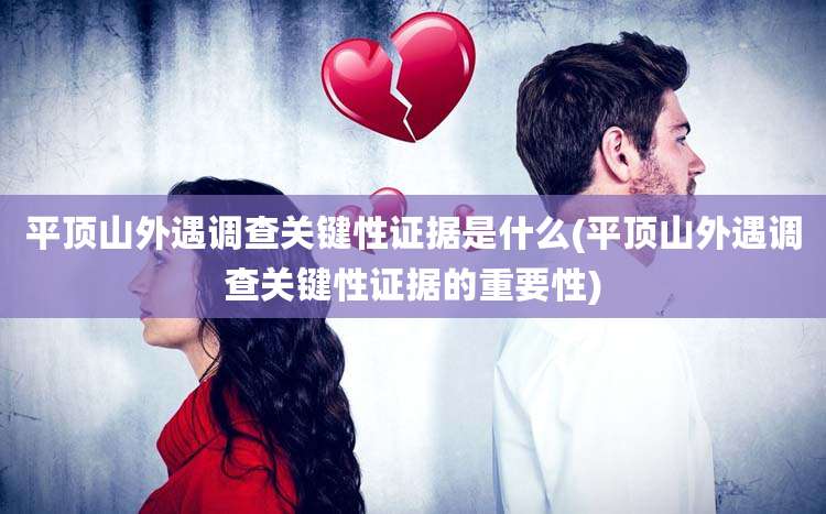 平顶山外遇调查关键性证据是什么(平顶山外遇调查关键性证据的重要性)
