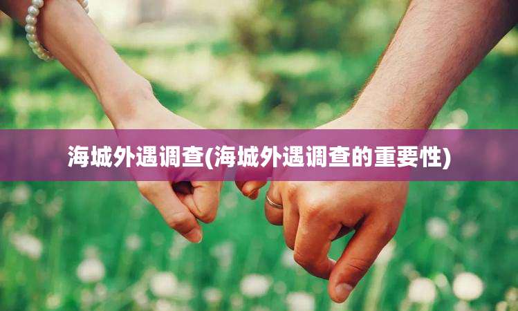海城外遇调查(海城外遇调查的重要性)
