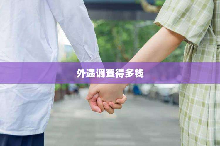 外遇调查得多钱