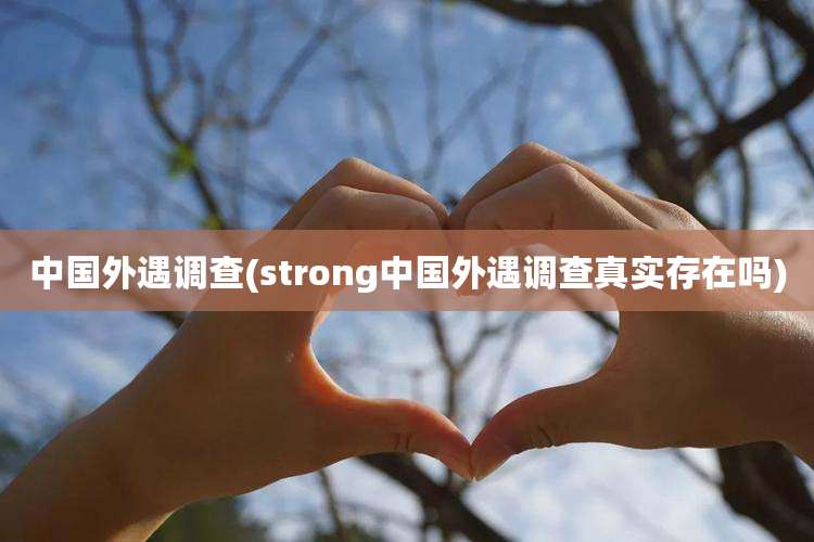 中国外遇调查(strong中国外遇调查真实存在吗)