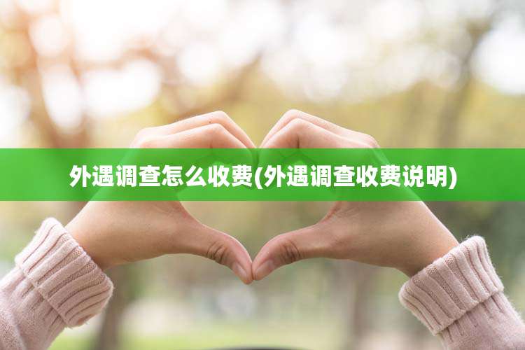 外遇调查怎么收费(外遇调查收费说明)