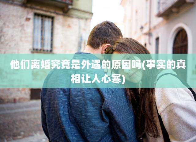 他们离婚究竟是外遇的原因吗(事实的真相让人心寒)