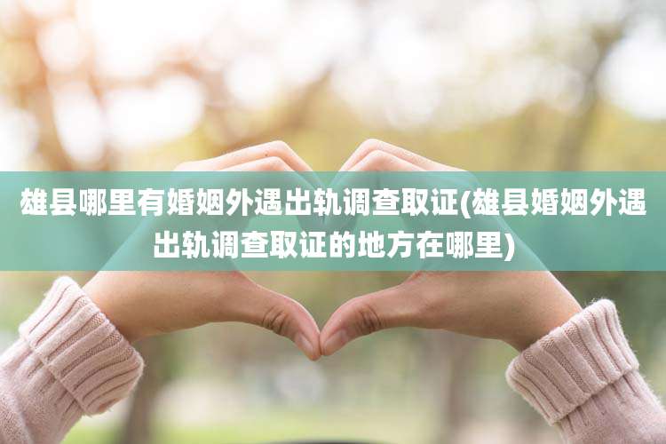 雄县哪里有婚姻外遇出轨调查取证(雄县婚姻外遇出轨调查取证的地方在哪里)