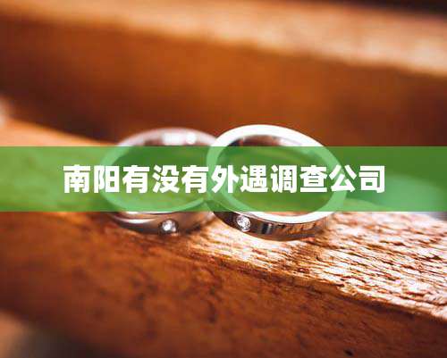 南阳有没有外遇调查公司