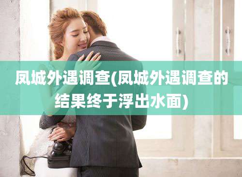 凤城外遇调查(凤城外遇调查的结果终于浮出水面)