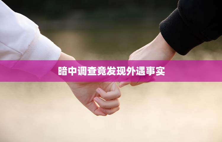 暗中调查竟发现外遇事实