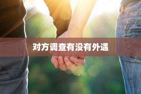 对方调查有没有外遇