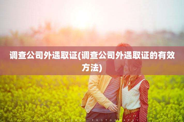 调查公司外遇取证(调查公司外遇取证的有效方法)